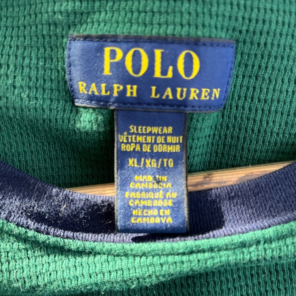 Polo Ralph Lauren Men’s Waffle Crew Neck Thermal Shirt Size XL Crest Logo - Picture 4 of 5